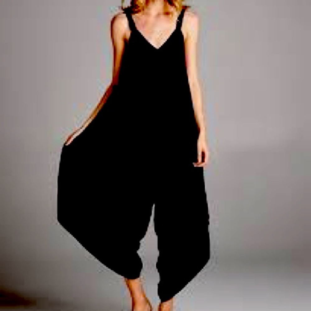 Stretchy Black Jump Suit X-Large